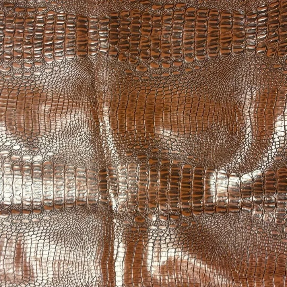 Faux Crocodile Embossed Vinyl 22x44 Remnant Chocolate Faux Crocodile Scrap